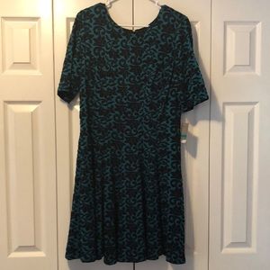 Danny and Nicole Teal/Black Dress-Size 16-NWT